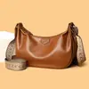 Bolso de Hombro Cruzado de Cuero Suave de Alta Gama Tipo Bollo, Bolso Cruzado de Gran Capacidad, Nuevo Bolso de Hombro Casual Retro Simple de Moda para Mujer
