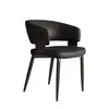 Silla de comedor para el hogar de lujo ligero estilo italiano, silla de tocador de ocio, silla de recepción y sala de reuniones de hotel de alta gama, silla de cuero cómoda con respaldo