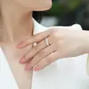 Anillo de Plata 925, Anillo de Semicírculo de Moissanita, Anillo de Compromiso de Alta Gama para Mujeres, Anillo Transfronterizo Europeo y Americano Hecho a Medida para el Festival Qixi