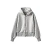Ropa Vintage Yidao Otoño 2026 Nuevo Estilo Americano Moderno Sencillo Deportivo Casual Sudadera con Capucha de Color Sólido con Doble Cremallera