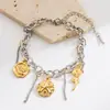 Transfronterizo nuevo fruta flor de cerezo estrella de mar accesorios colgante diadema pulsera acero inoxidable cadena gruesa pulsera
