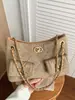 Bolso de Hombro de Cadena Transfronterizo para Mujer para Otoño e Invierno, Bolso Cruzado, Bolso de Axila, Gran Capacidad, Patrón Acolchado de Moda, Estilo Nuevo, Estilo Inspirado en Chanel
