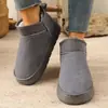 Nuevas pantuflas de algodón para el hogar de Amazon transfronterizas cálidas engrosadas estilo pareja simples de invierno para interior medio tacón hogar