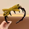 Diadema de terciopelo hecha a mano estilo retro coreano con lazo para niñas, antideslizante con dientes, diadema para bebé que no tira del pelo