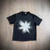 Camiseta Estampada de Manga Curta Hip-Hop Streetwear Retrô Americana Verão Transfronteiriça Masculina Casual Solta
