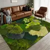 Alfombra de Musgo para Sala de Estar, Alfombra de Cama de Terciopelo de Cristal 3D, Felpudo de Planta Verde, Alfombra para Ventana de Rincón de Vestidor, Lavable a Máquina