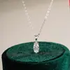 Collar con Colgante de Moissanita en Forma de Marqués de 1 Quilate Plata de Ley 925 Cadena Clavicular Simple de Alta Gama para Mujer Lote de Joyería de Plata
