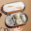 Juego de té de viaje de cerámica con paisaje colorido de fábrica, traje, juego de té para acampar al aire libre, tetera portátil, taza de té
