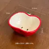 Haipai Sweetheart Estilo Ins Novo Prato de Cerâmica Fofo Maçã Estilo Desenho Animado Prato Raso Cor Sob Esmalte