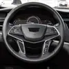 Adequado para adesivos de botões do volante Cadillac Cadillac xt5 acessórios de modificação de interior de carro de fibra de carbono