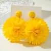 Joyería de Estilo Europeo y Americano, Pendientes de Girasol de Rafia Hechos a Mano, Pendientes Grandes Exagerados de Flor, Joyería de Estilo Festivo al por Mayor