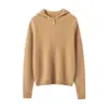 Nuevo Estilo Otoño/Invierno 2026 Suéter con Capucha de Punto Trenzado 100% Cachemir Puro para Mujer, Corte Holgado, Versátil, Suéter Cálido