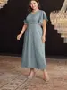 Vestido Feminino Plus Size Europeu e Americano para Comércio Exterior Elegante Amazon Aliexpress Listrado Decote V Patchwork de Lantejoulas em Estoque