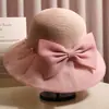 Sombrero de Sol de Verano Personalizado para Mujer con Lazo y Ala Ancha, Anti-UV, Sombrero de Pescador Plegable, Sombrero Transpirable de Malla para Protección Solar
