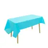 Mantel Desechable 137*274 Decoración Fiesta de Cumpleaños Mantel Plástico PE Tela Mantel Mesa de Postres Color Sólido Mantel Mantel