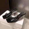 Sandalias de Tacón Alto con Tacón Grueso de Cristal, Punta Cuadrada, Correa Única, Ligeras, Transparentes, Slip-on, Tacón Medio, Estilo Nuevo 2026