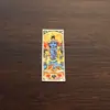 Núcleo de Pintura Thangka Cuadrado Mini Estilo Xizang 1x3Cm Pintado a Mano con Detalles Dorados, Presentando al Buda de Tu Signo Zodiacal, Zaki Lhamo, Tara Verde y Amarillo