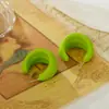 Pendientes Geométricos Clásicos Europeos y Americanos en Forma de C, Pendientes Circulares de Acrílico, Pendientes en Forma de C Pintados en Spray de Colores Caramelo