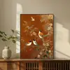 Alegre y edificante, este arte de pared estético estilo Dinastía Song es perfecto para decorar salas de estar y salones de té chinos modernos.. Presenta pinturas de seda con un motivo floral y de aves inspirado en el Zen