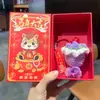 Chaveiro Mini Buquê com Buquê de Rosa Criativo Tecido com Lã para um Ano Novo do Cavalo Próspero, Pingente de Bolsa, Presente de Ano Novo