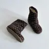 Botas Cortas Lindas Estilo Coreano Lunares Botas de Media Pantorrilla para Mujer 2026 Otoño Nueva Llegada Aumento Oculto de Altura Suela Gruesa Botas de Moda
