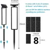 Luzes de estaca de solo movidas a energia solar para casa, luzes de placa de porta, luzes de caminho externas, luzes de gramado, luzes de jardim solares com display digital, longa duração da bateria