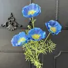 4 Flores de Papoula Artificiais de Seda para Palco de Casamento e Decoração de Casa, Flores Artificiais para Decoração de Cenário Externo e Fotografia, Atacado