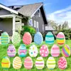 18 Piezas Tarjeta Inserto de Pascua Huevo de Colores Decoración para Patio Impermeable Exterior Hogar Césped Jardín Suministros para Fiesta
