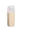 Cartón de Leche Taza Cuadrada Transparente Gran Capacidad Vaso de Agua de Verano Alta Apariencia Plástico Portátil Vaso Termo Para Hombres Mujeres Estudiantes