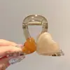 Pinza para el cabello de lujo de alta gama en color marrón, tamaño grande nuevo para cabello grueso, pinza de tiburón para recogidos en la parte posterior de la cabeza, accesorio para el cabello de uso diario