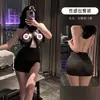 Nuevo estilo de lencería sexy: Uniforme de secretaria caliente y seductor con un diseño ajustado que acentúa las caderas, conjunto de lencería transparente puro y seductor