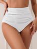 Nuevo Estilo para Mujer Pantalones Cortos de Baño Triángulo Adelgazantes de Cintura Alta Control de Abdomen Secado Rápido Bikini Gorro de Baño Versátil Plisado Multicolor