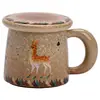 Caneca de Chá Cultural e Criativa de Dunhuang, Caneca de Chá de Nove Cores com Veado de Grande Capacidade, Separador de Chá e Água de Cerâmica de Caneca Única, Conjunto de Chá de Lembrança