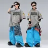 Ropa infantil moderna de street dance hip-hop trajes de manga corta para niños y niñas atuendos de actuación de baile hip-hop para niños para actuaciones callejeras