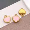 Pingente de Coração Pequeno em Aço Inoxidável com Gotejamento de Óleo Esmaltado Colorido Acessórios de Joias para Pulseira Brinco DIY Feito à Mão