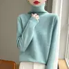 Gola alta reversível 100% lã estilo coreano outono e inverno novo tricô espesso versátil quente top modelador para mulheres