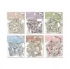 Pegatinas Serie Embossed Retrostory, Pegatinas de Paisaje Retro Tridimensionales, Pegatinas Base, 6 Tipos de Pegatinas para Material de Diario