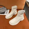 Botas Femininas 2026 Novo Estilo Coreano Britânico Moda Botas Primavera Outono Botas Simples Off-White Chelsea Botas Slim Botas Sem Meia