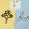 Qianseye S925 Plata Esterlina Circonita Corazón Mariposa Colgante Set de Aretes Simple Exportación Aliexpress Set Versátil