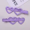Pinza para el Cabello de Niña Estilo Coreano Doble Corazón Color Caramelo Sencillo Punta Pinza para Flequillo Pinza Superior Pinza Lacada Base para Accesorios del Cabello Venta al por Mayor