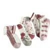 Calcetines de Cristal para Mujer, Seda de Vidrio, Calcetines Cortos Rosas Finos de Tul para Verano, Lindos Calcetines Transparentes de Malla con Encaje