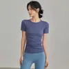 Camiseta de Yoga Tejida sin Costuras de una Pieza para Mujer, Top Deportivo de Fitness de Secado Rápido Adelgazante, Ropa para Correr, Entrenamiento, Yoga