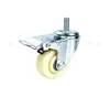 Roda de PP Branco Nylon Roda com Haste Rosqueada 2,5 polegadas 3 polegadas 4 polegadas 5 polegadas Roda com Freio Universal Roda para Carrinho de Oficina Roda Giratória Atacado