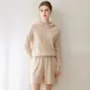 100% cachemir usando hilo Consinee, nueva sudadera con capucha de punto suelta para mujer de otoño e invierno, suéter de punto como capa base