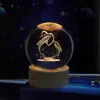 Luz de Noche Creativa de Bola de Cristal Luminosa Grabada con Láser 3D, Bola del Cielo Estrellado, Paseo Espacial, Navegación Fluida, Adorno de Escritorio
