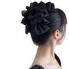 Horquilla de doble cara estilo Hepburn negra con lazo para mujer, grande, de alta gama, con disco para el pelo, para la parte trasera del pelo, con clip de tiburón