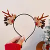Faixa de Cabeça com Galhos de Natal, Grampo de Cabelo Bola de Pelo da Floresta, Faixa de Cabeça Fofa para Meninas Crianças, Decorações de Natal