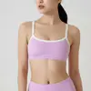 Top de tirantes DC de color contrastante nuevo con almohadilla en el pecho Sujetador deportivo Ropa de fitness Chaleco Sujetador para Yoga Pilates