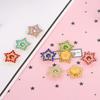Hebilla de Taladro de Disco Estrella Flor Multicolor Cuentas Estrella de Cinco Puntas Accesorios para el Cabello DIY Flor Colorida de Tres Capas Diamantes de Imitación Hebilla de Taladro de Garra