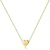 Collar Colgante de Letra con Grabado de Corazón Casual y Versátil para Hombres y Mujeres, Collar de Cuello con Forma de Corazón de 26 Letras Estilo Europeo y Americano